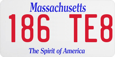 MA license plate 186TE8