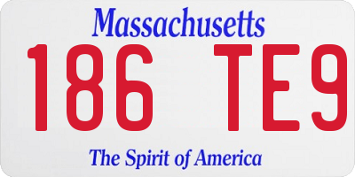 MA license plate 186TE9