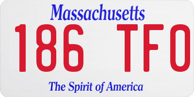 MA license plate 186TF0