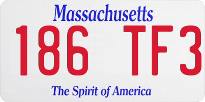 MA license plate 186TF3