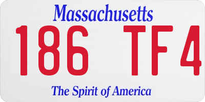 MA license plate 186TF4
