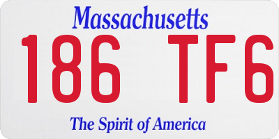 MA license plate 186TF6