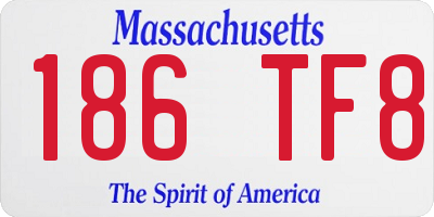 MA license plate 186TF8