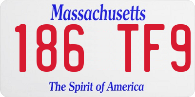 MA license plate 186TF9