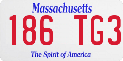 MA license plate 186TG3