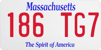 MA license plate 186TG7