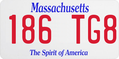 MA license plate 186TG8