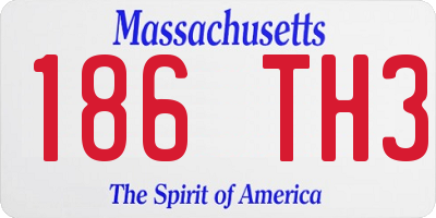 MA license plate 186TH3