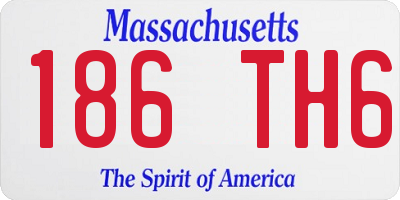 MA license plate 186TH6