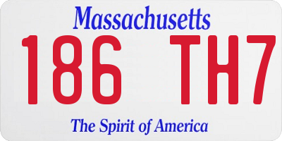 MA license plate 186TH7