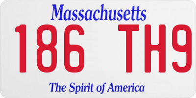 MA license plate 186TH9