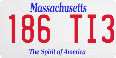 MA license plate 186TI3