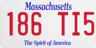 MA license plate 186TI5