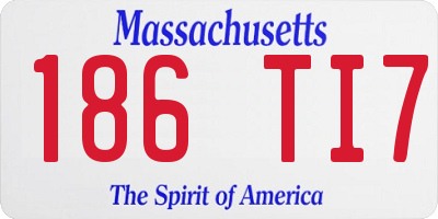 MA license plate 186TI7