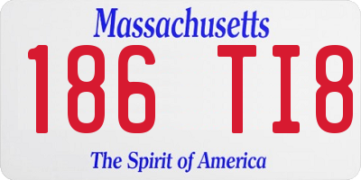 MA license plate 186TI8