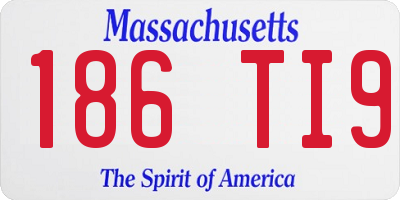 MA license plate 186TI9