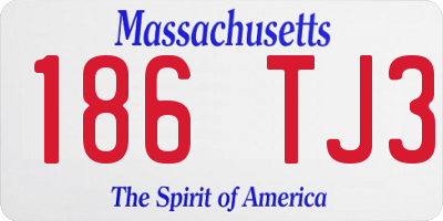 MA license plate 186TJ3