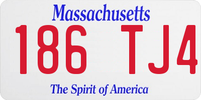 MA license plate 186TJ4