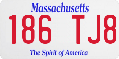 MA license plate 186TJ8