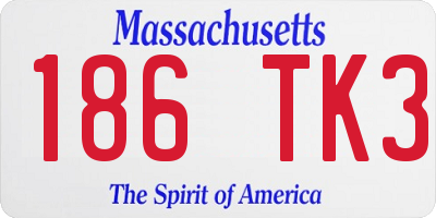 MA license plate 186TK3