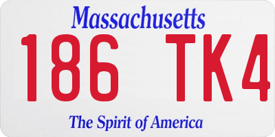 MA license plate 186TK4
