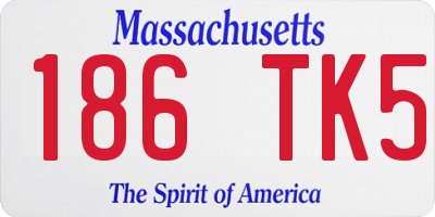 MA license plate 186TK5