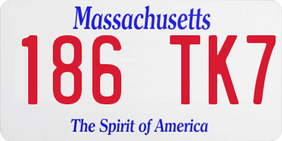 MA license plate 186TK7