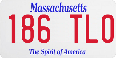 MA license plate 186TL0