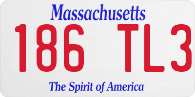 MA license plate 186TL3