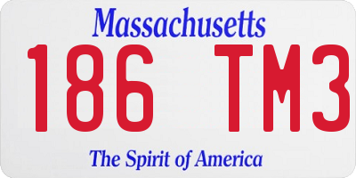 MA license plate 186TM3