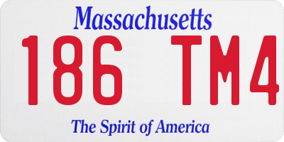 MA license plate 186TM4