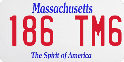 MA license plate 186TM6