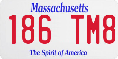 MA license plate 186TM8