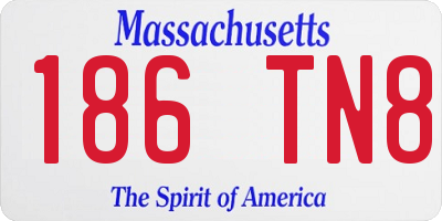 MA license plate 186TN8
