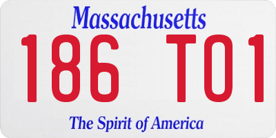 MA license plate 186TO1