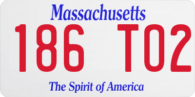 MA license plate 186TO2