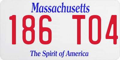 MA license plate 186TO4