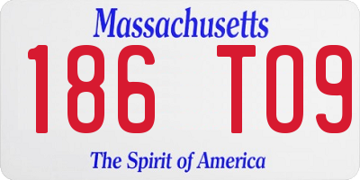 MA license plate 186TO9
