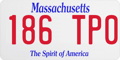 MA license plate 186TP0