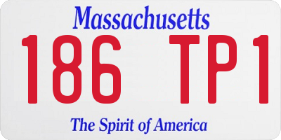 MA license plate 186TP1