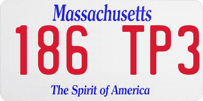 MA license plate 186TP3
