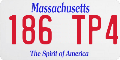MA license plate 186TP4