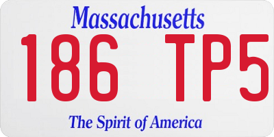 MA license plate 186TP5