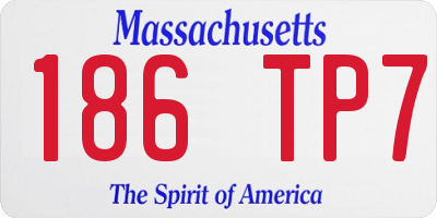 MA license plate 186TP7