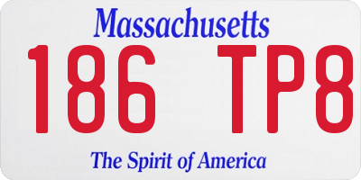 MA license plate 186TP8