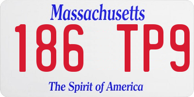 MA license plate 186TP9