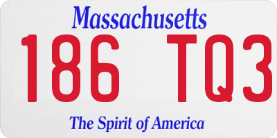 MA license plate 186TQ3