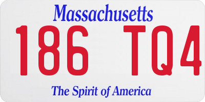 MA license plate 186TQ4