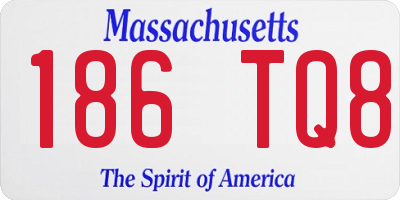 MA license plate 186TQ8