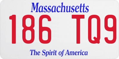 MA license plate 186TQ9
